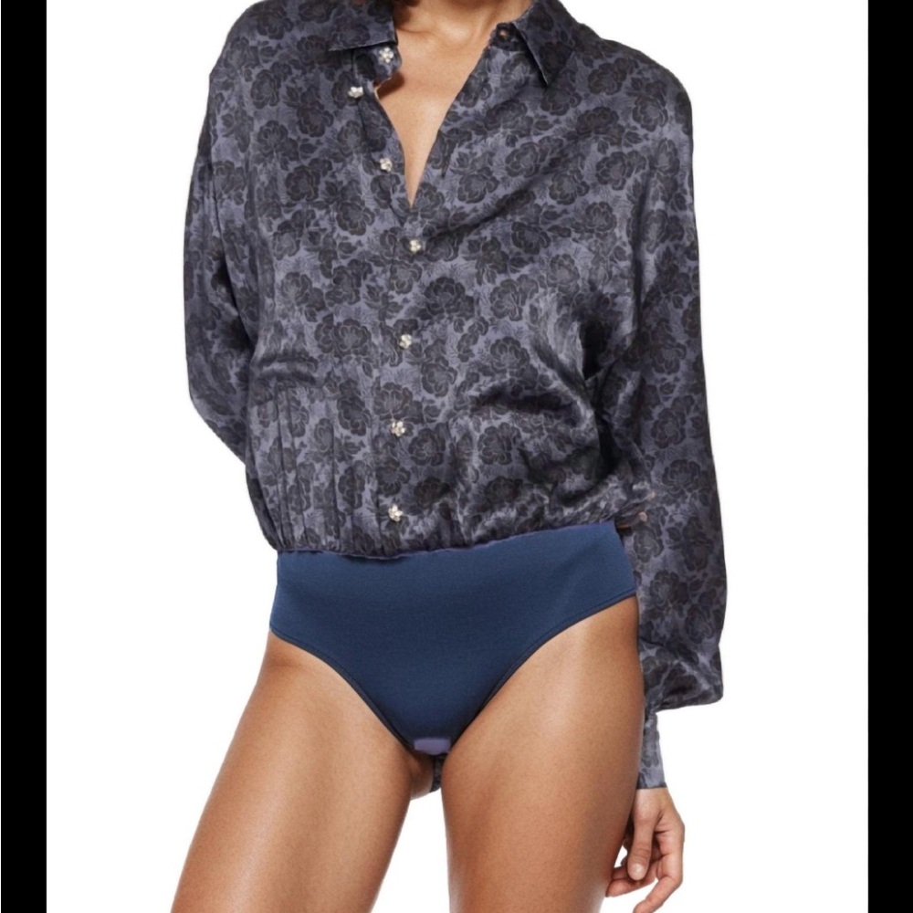 CAMI NYC Belkis bodysuit in Stamped Floral